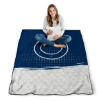indianapolis colts dot illusion blue quilt blanket best selling