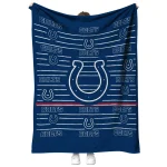 indianapolis colts handdrawn stripes blue quilt blanket best selling