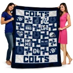 indianapolis colts helmet heart blue quilt blanket best selling