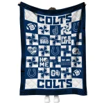 indianapolis colts helmet heart blue quilt blanket best selling