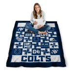 indianapolis colts helmet heart blue quilt blanket best selling