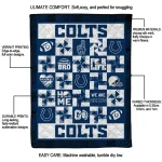 indianapolis colts helmet heart blue quilt blanket best selling