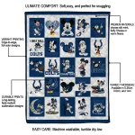 indianapolis colts mickey pattern blue white quilt blanket best selling