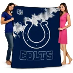 indianapolis colts shield badge blue quilt blanket best selling