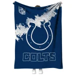 indianapolis colts shield badge blue quilt blanket best selling