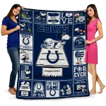 indianapolis colts snoopy love blue quilt blanket best selling