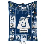 indianapolis colts snoopy love blue quilt blanket best selling
