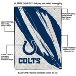 indianapolis colts stroke art blue white quilt blanket best selling