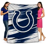 indianapolis colts wild lines blue white quilt blanket best selling