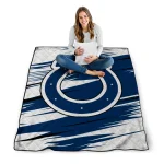indianapolis colts wild lines blue white quilt blanket best selling