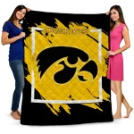 iowa hawkeyes block border black quilt blanket best selling
