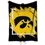 iowa hawkeyes block border black quilt blanket best selling