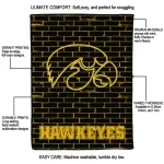 iowa hawkeyes brick grid black quilt blanket best selling