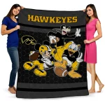 iowa hawkeyes disney football black quilt blanket best selling