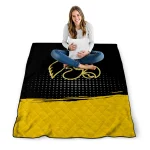 iowa hawkeyes dot illusion black quilt blanket best selling