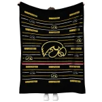 iowa hawkeyes handdrawn stripes black quilt blanket best selling