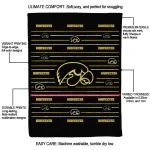 iowa hawkeyes handdrawn stripes black quilt blanket best selling