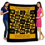 iowa hawkeyes helmet heart black quilt blanket best selling