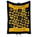 iowa hawkeyes helmet heart black quilt blanket best selling