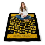 iowa hawkeyes helmet heart black quilt blanket best selling