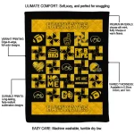 iowa hawkeyes helmet heart black quilt blanket best selling