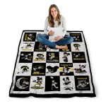 iowa hawkeyes mickey mouse motif black white quilt blanket best selling