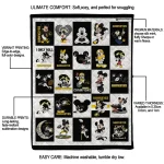 iowa hawkeyes mickey mouse motif black white quilt blanket best selling