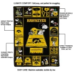 iowa hawkeyes snoopy love black quilt blanket best selling