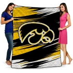 iowa hawkeyes wild lines black white quilt blanket best selling