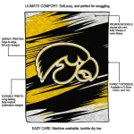 iowa hawkeyes wild lines black white quilt blanket best selling