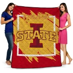 iowa state cyclones block border red quilt blanket best selling