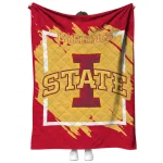 iowa state cyclones block border red quilt blanket best selling