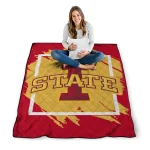 iowa state cyclones block border red quilt blanket best selling