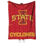 iowa state cyclones brick grid red quilt blanket best selling