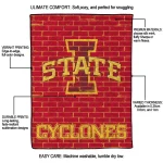 iowa state cyclones brick grid red quilt blanket best selling