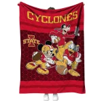 iowa state cyclones disney football red quilt blanket best selling
