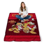 iowa state cyclones disney football red quilt blanket best selling