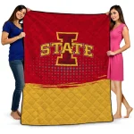 iowa state cyclones dot illusion red quilt blanket best selling