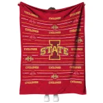 iowa state cyclones handdrawn stripes red quilt blanket best selling