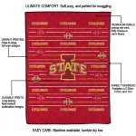 iowa state cyclones handdrawn stripes red quilt blanket best selling