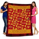 iowa state cyclones helmet heart red quilt blanket best selling