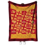 iowa state cyclones helmet heart red quilt blanket best selling