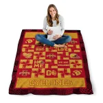 iowa state cyclones helmet heart red quilt blanket best selling