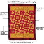 iowa state cyclones helmet heart red quilt blanket best selling