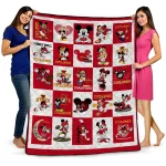 iowa state cyclones mickey mouse motif red white quilt blanket best selling