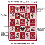 iowa state cyclones mickey mouse motif red white quilt blanket best selling