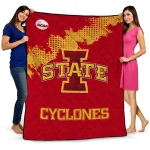 iowa state cyclones paint trail red quilt blanket best selling