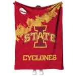 iowa state cyclones paint trail red quilt blanket best selling