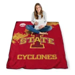 iowa state cyclones paint trail red quilt blanket best selling