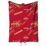 iowa state cyclones sketch lines red quilt blanket best selling